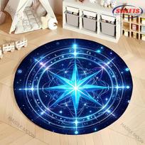 Goat Head Pentagram Round Rug 666 999 Mysterious Carpet for Living Room Bedroom Computer Room Gift Diameter -60cm