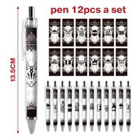 12pcs/set Fortnite Shooting Activity Peripheral Ballpoint Pen Collection Cartoon Anime Pattern Student Stationery Office Signature Supplies