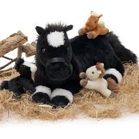 4 vnt. Arkliuko pliušinis žaislas, skirtas kūdikiams, 18 colių Didelis juodas ponis, pliušinis, su kūdikio ponio žavinga švelnia pagalvės žaislu, skirtu berniukams ir mergaitėms United States black