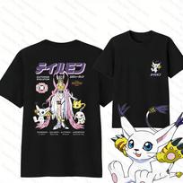 Anime Digimon Gatomon Evolution Printed Cotton Tshirt Summer Unisexs Shirts Women tshirts Clothing Fashion Casual Street Tshirt S