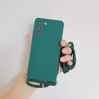 Silikoninis dėklas su dirželiu ant kaklo, skirtas Samsung Galaxy S26 S25 S24 S23 S22 Ultra S21 Plus S20 FE A55 A56 A36 A17 For Samsung S22&Case & Strap