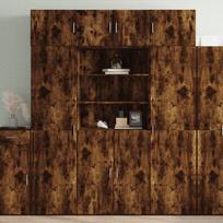 vidaXL Komoda, dūminio ąžuolo spalvos, 80x42,5x185cm, apdirbta mediena
