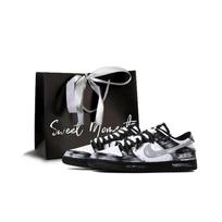 Nike Artificial Leather Abrasion Resistant Breathable Low top Skateboard Shoes Unisex Silver HF5441-100(Team83-) 35.5