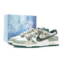 Nike Dunk The Dream Of The Outlaw Cloud Abrasion Resistant Skateboard Shoes Unisex White Green HF5441-115(Team626-) 44