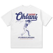Classic White Shohei Ohtani Los Angeles Baseball Star Retro Graphic Casual Cotton Crew Neck Short-Sleeve T-Shirt 4XL