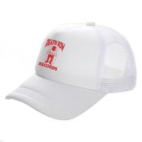 Death Row Records Trucker Caps Unisex Cool  Baseball Caps Summer Mesh Net Snapback Hats MZ white