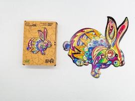 Medinė inė dėlionė 121 Pūkuotas triušis A3 - PuzzleOK