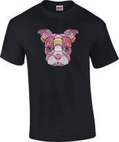 Mosaic Boston Terrier Dog T-Shirt S