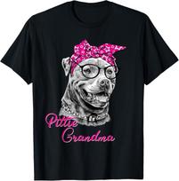 Pittie Grandma T-Shirt Cute Funny American Pitbull Dog Mom Gift Unisex T-Shirt S