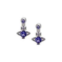 Vivienne Westwood Maitena Earrings Saturn Arc Brass Cubic Zirconia Earrings Women earrings Silver Lavender 6203005602P202P202 Box