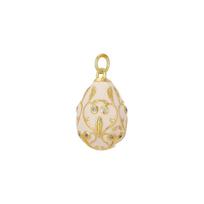 Jewelry Accessories Easter Egg Crystal Pendant Bohemia Necklace Pendant  Ladies A White 2.42cm