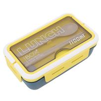 2PCS 1.1L Leakproof Lunch Box 2 Compartment Bento Lunch Box Food Storage Container  For Picnics mėlyna