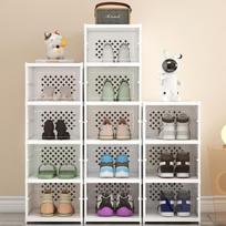 3/6/8/9/11-Tier Foldable Shoe Rack Organizer with Clear Shoe Boxes Easy Assembly Door Closet Kitchen Garage Tool Storage Bag Use Floor 1 balta