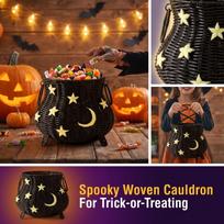 Halloween Woven Candy Bowl for Treats, Party Decor and Home Decor One Size juoda