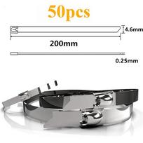 04 Stainless Steel Cable Ties 4.6×200mm Self-Locking High Temperature Resistant Metal Zip Tie Heavy Duty