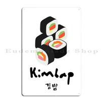 Samgak Kimbap Kawaii Korėjietiškas Dizainas Sushi nėra Kimbap pajuskite skirtumą Metalinis Virtuvinis Pritaikomas Klubo Namų Skardinis Plakatas 20x30cm（7.8x11.8inch）