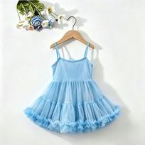 Soft Girls' Ballet TuTu Dress Sleeveless Princess Wedding Dress  Performance Costume 110cm mėlyna