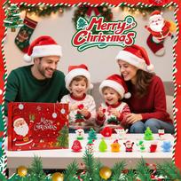 3D Christmas Advent Calendar - Days Countdown Surprise Gifts with Decorative Box One Size