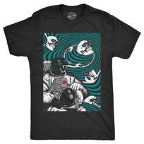 Mens Funny T Shirts Panther Astronaut Sarcastic Space Graphic Novelty Tee for XXXL