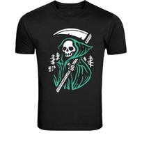 Grim Reaper Scythe T-Shirt - Dark Death Skeleton Graphic Tee L