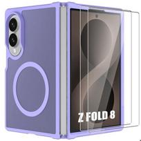 Case for Samsung Galaxy Z Fold 8, with Magnetic Circle - Translucent Purple - 2 Tempered Glasses violetinė