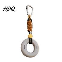 Heavy Duty Grip Ring Silicone Keychain Strengthener with Carabiner & Braided Multi-functional Keychain Rope Hanging Hand Strength Training Ring Men pilka