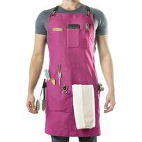 Stenffy Cotton Canvas Aprons,Multiple Pockets,Adjustable Cross Back Weight Apron raudona