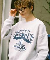 Konnichiwa Bonjour Sporting Ping Pong Sweatshirt (Ash) 1(Small)