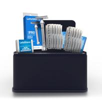 LetsShave Signature DE Safety Razor Gift Set Combo for Men | Stainless Steel Double Edge Razor + 20 DE Blades + Natural Alum Stone Aftershave Bar +