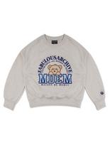 La Maison Studio Women'S Crop Little Bear Friends Sweatshirt Oatmeal Navy (Fcc1Ts382W) Oatmeal Navy/M