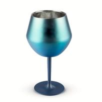 14oz nerūdijančio plieno vyno taurė su nuimamu silikoniniu pagrindu, dvigubos sienelės izoliuotas puodelis karštiems ir šaltiems gėrimams, kiaušinio formos taurė su koteliu 401-500ml mėlyna