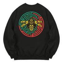 Khan 6312 Kmb0031 Bumblebee Maze Fleece-Lined Sweatshirt - Black M