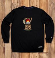 Doldol Ally_Mtm_14 Bicycle Camping Deer Ellie Character Graphic Sweatshirt Charcoal/L