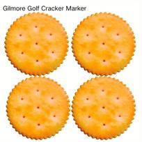 4 pack Gilmore Cracker Golf Ball Markers, Premium Golf Accessories & Funny Golf Gifts for Men Women Golfers Father geltona