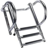 Boat Accessories Stainless Steel Boat Boarding Telescoping Ladder Sliding folding swimming Launching ladder With handrail 3 step