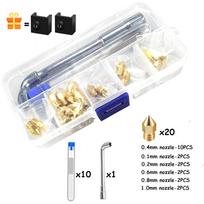 CREALITY 20 Pcs MK8 Brass Nozzle 0.2/0.4/0.6/0.8/1.0MM Extruder Head Nozzles For 1.75MM CR10 CR10S Ender-3 3D Printer Parts MK8 nozzle kit