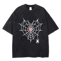 Vorų Spaudinys Skalbti Vintažiniai Marškinėliai Hip Hop Vyrams Moterims Marškinėliai Harajuku Gotikiniai Punk Medvilniniai Vasariniai Laisvi Marškinėliai Streetwear Y2k S įvairiaspalvis