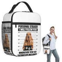 Funny English Cocker Spaniel Puppy Sayings Insulated Lunch Bag for Women Kids Portable Food Boxes Thermal Lunch Box Tote One Size