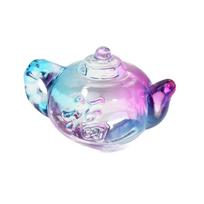 Unique Colored Small Teapot Decorative Clear Teapot Figurine Mini Teapot Crystal Statue  Table Style 2