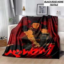 Fashion Art 3D HD Printed Berserk Anime Blanket Family Bedroom Sofa Bed Sheet Plush Sleeping Blanket Camping Warm Cover Blanket Size: 75*100cm, Weight: 230 GSM