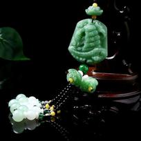 Carved Buddha God Pendant keychain Lucky Pendant Fortune Amulet Handwork Natural Obsidian Pendant smooth sailing