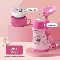 ZOJIRUSHI Stainless Steel Kids 2-Way Insulated Straw Bottle 450ml