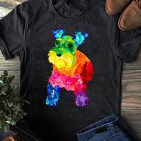 Colorful Schnauzer T-Shirt: Dog Lover Gift 2XL