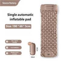 Double Air Mattress Built-in Pump Waterproof Inflatable Sleeping Pad TPU Material 190cm Length Foldable Contemporary Camping 190*60CM