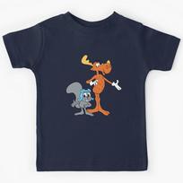 Copy of Rocky and Bullwinkle - Saturday Morning Cartoon - Classic Cartoon Kids T-Shirt 140