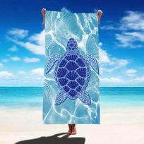 TALI Adult Microfiber Turtle Print Summer Beach Towel Double-sided Velvet Quick-drying for Swimming and Bath Use 180*81cm&Standard