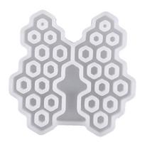 Honeycomb Shaped Earrings Epoxy Resin Mold Keychain Pendants Eardrop Danglers Accessories Silicone Mould 1 balta