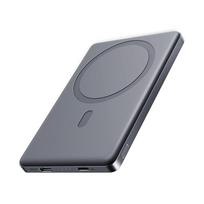 Powerbank 5000mah usb-c 20w pd i ładowaniem indukcyjnym 15w - szary