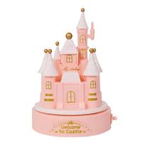 Cartoon Castle Mechanical Music Box Exquisite Cake Decoration Music Box  Birthday Gifts rožinė