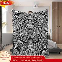 Luxurious Plush Totem Print Blanket - Cozy All-Season Fleece Throw with Vibrant Intricate Design for Sofa Custom Blankets Size: 75*100cm, Weight: 230 GSM